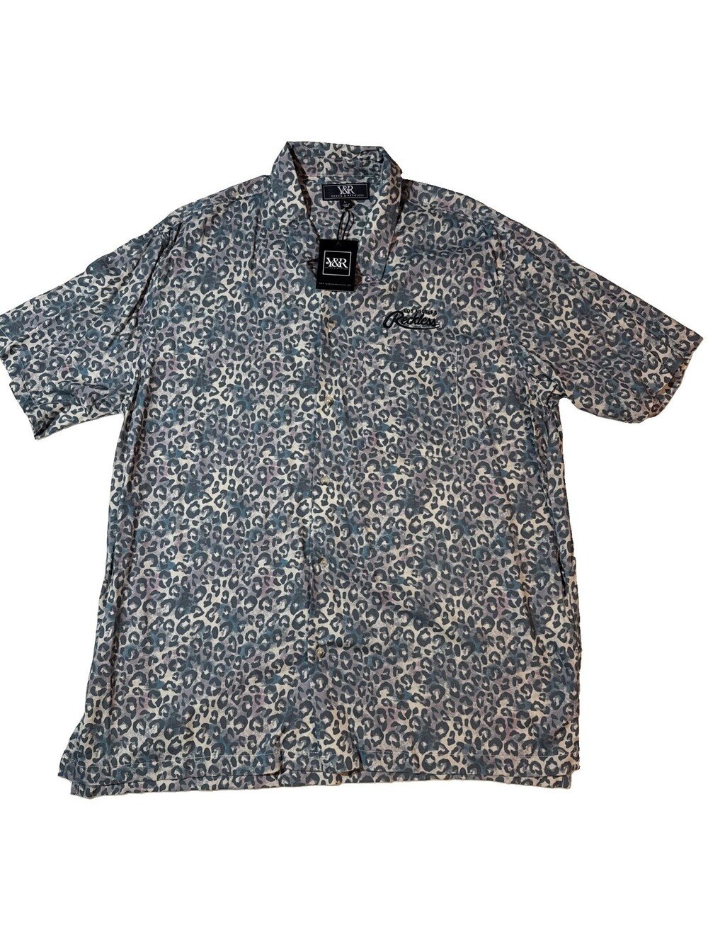 YOUNG & RECKLESS 100% COTTON SHORT SLEEVE Button  up MEN’S SHIRT SIZE L NWT